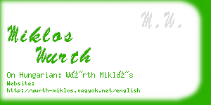 miklos wurth business card